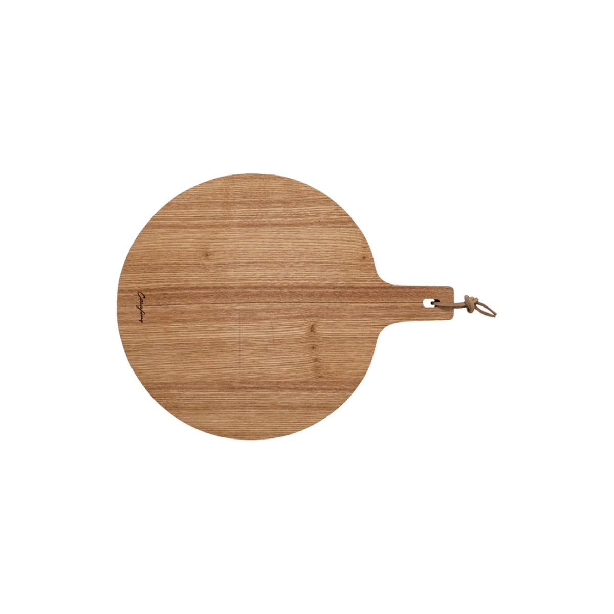 Round Oak Wood Cutting/Serving Board, shown on a white background
