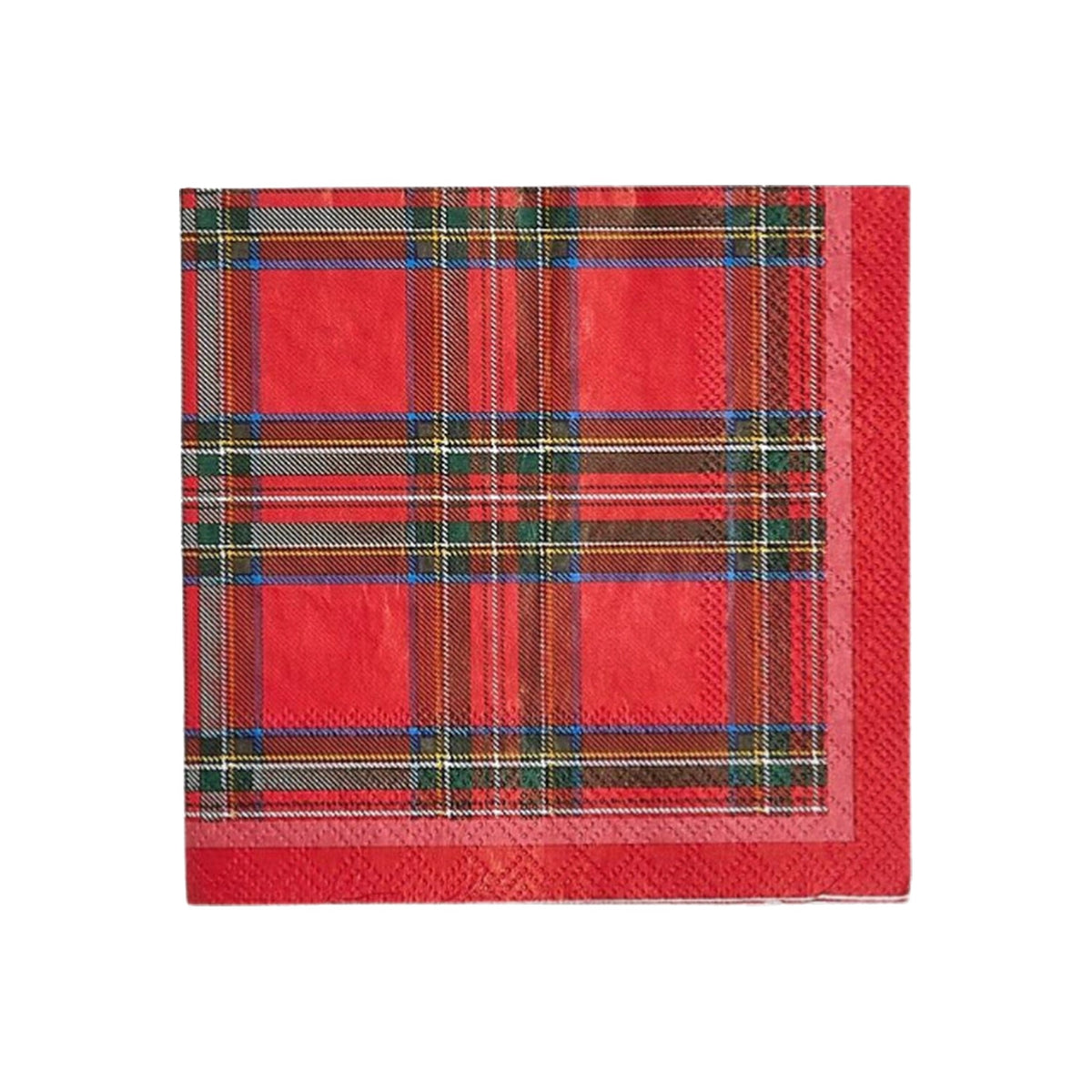 Cocktail Holiday Tartan 3-Ply Paper Napkins, Set of 30