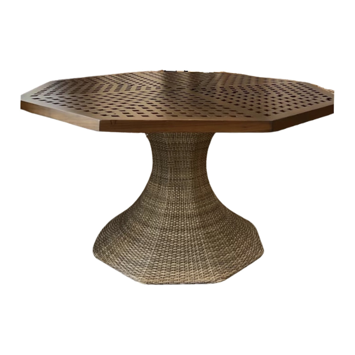 Rattan & Lattice Table on a white background