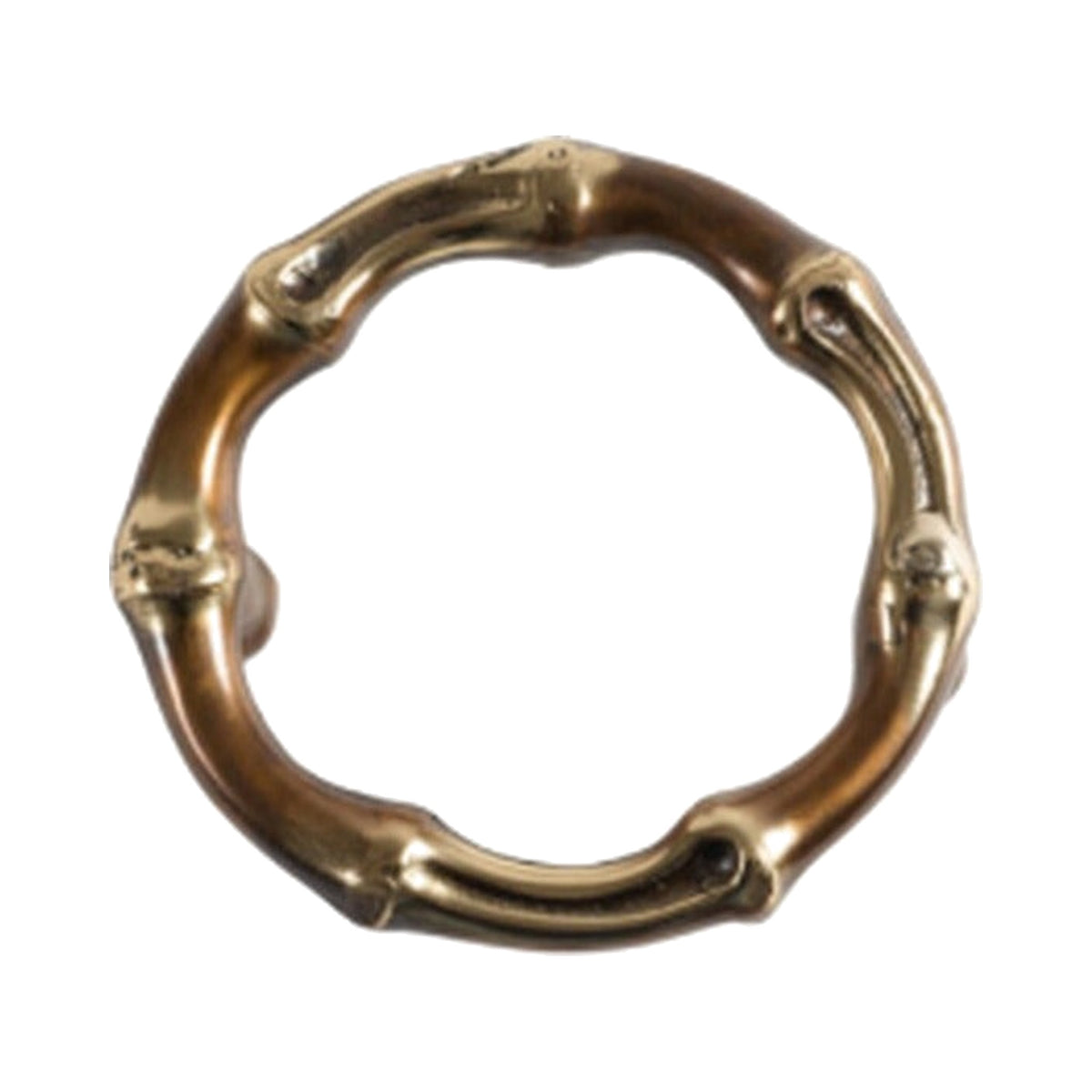Round Bamboo Brass Pull on white