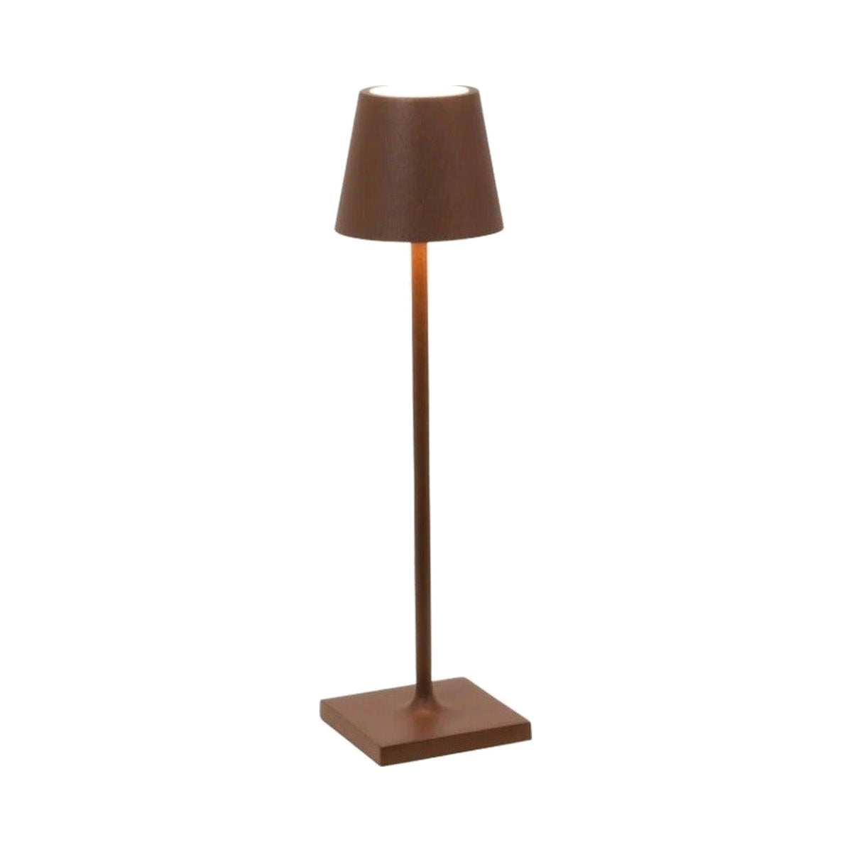 Rust Poldina Pro Micro Rechargeable Table Lamp, shown on a white background