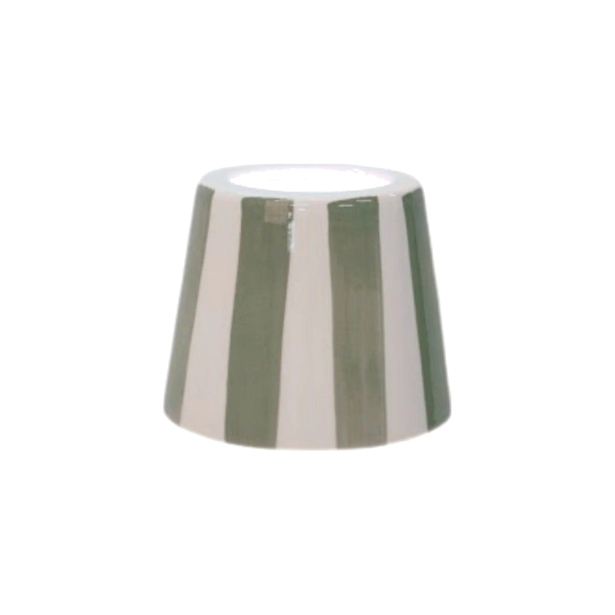 Sage Stripe Ceramic Shade on white