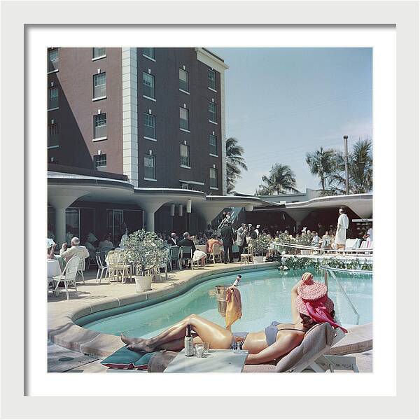 Palm Beach by Slim Aarons, 12" x 12", white frame and white mat