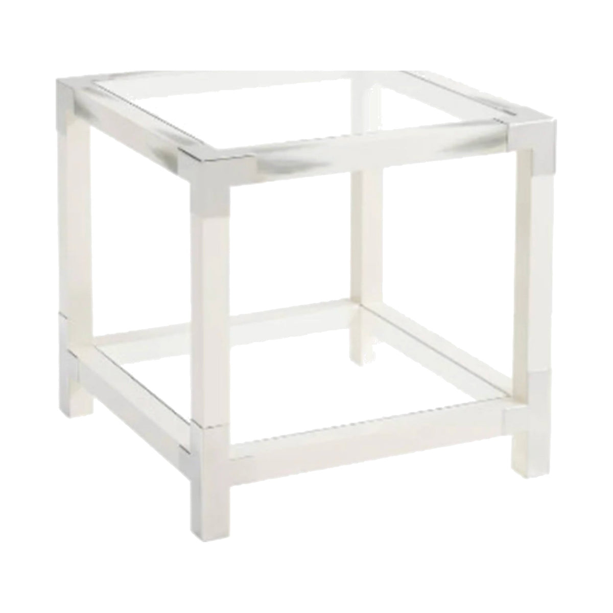 Longhorn White Faux Horn Accent Table on a white background