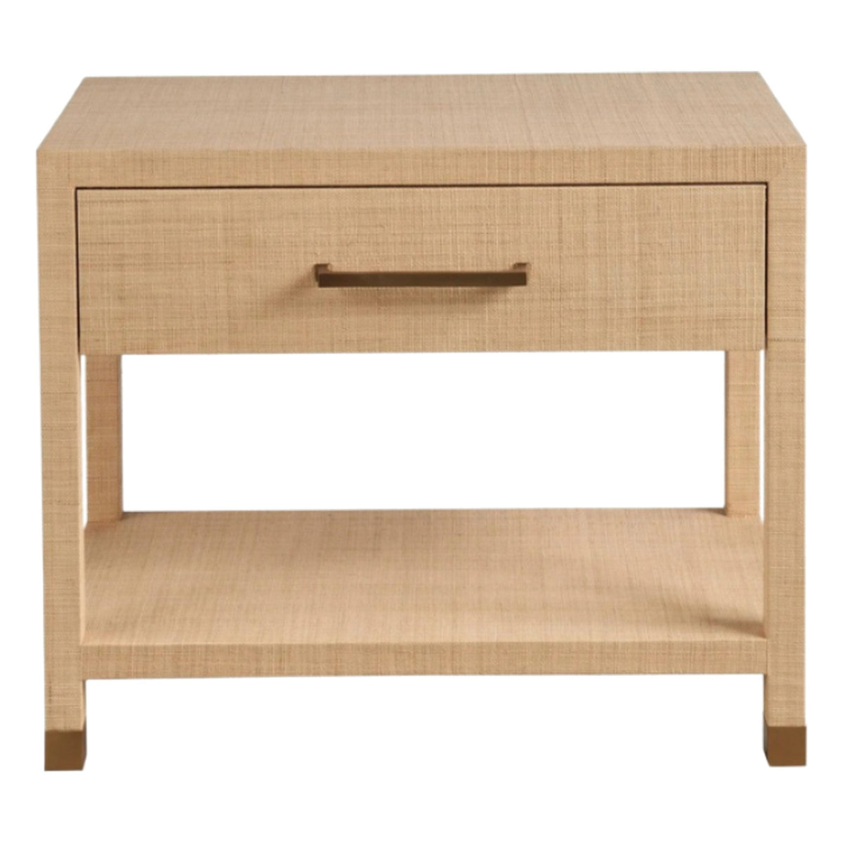 Light Raffia Nightstand on a white background