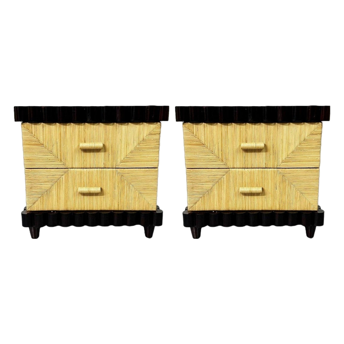 A Pair, Side Tables by John Hutton for Donghia on a white background