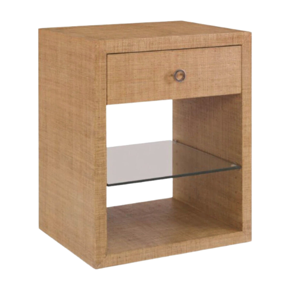 Raffia Nightstand on a white background