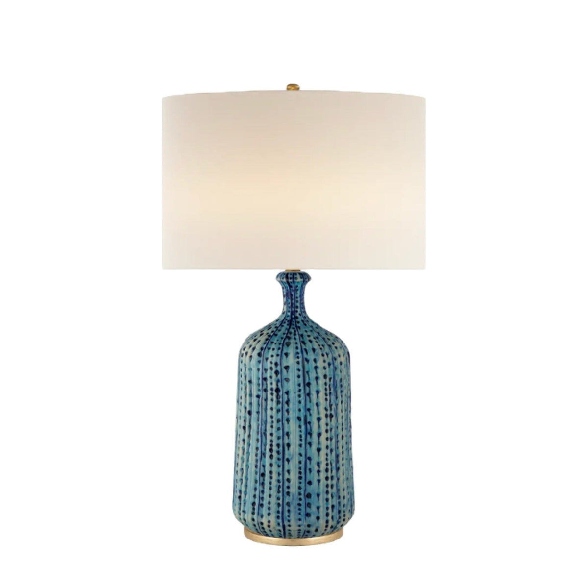 Pebbled Aquamarine Culloden Table Lamp on white