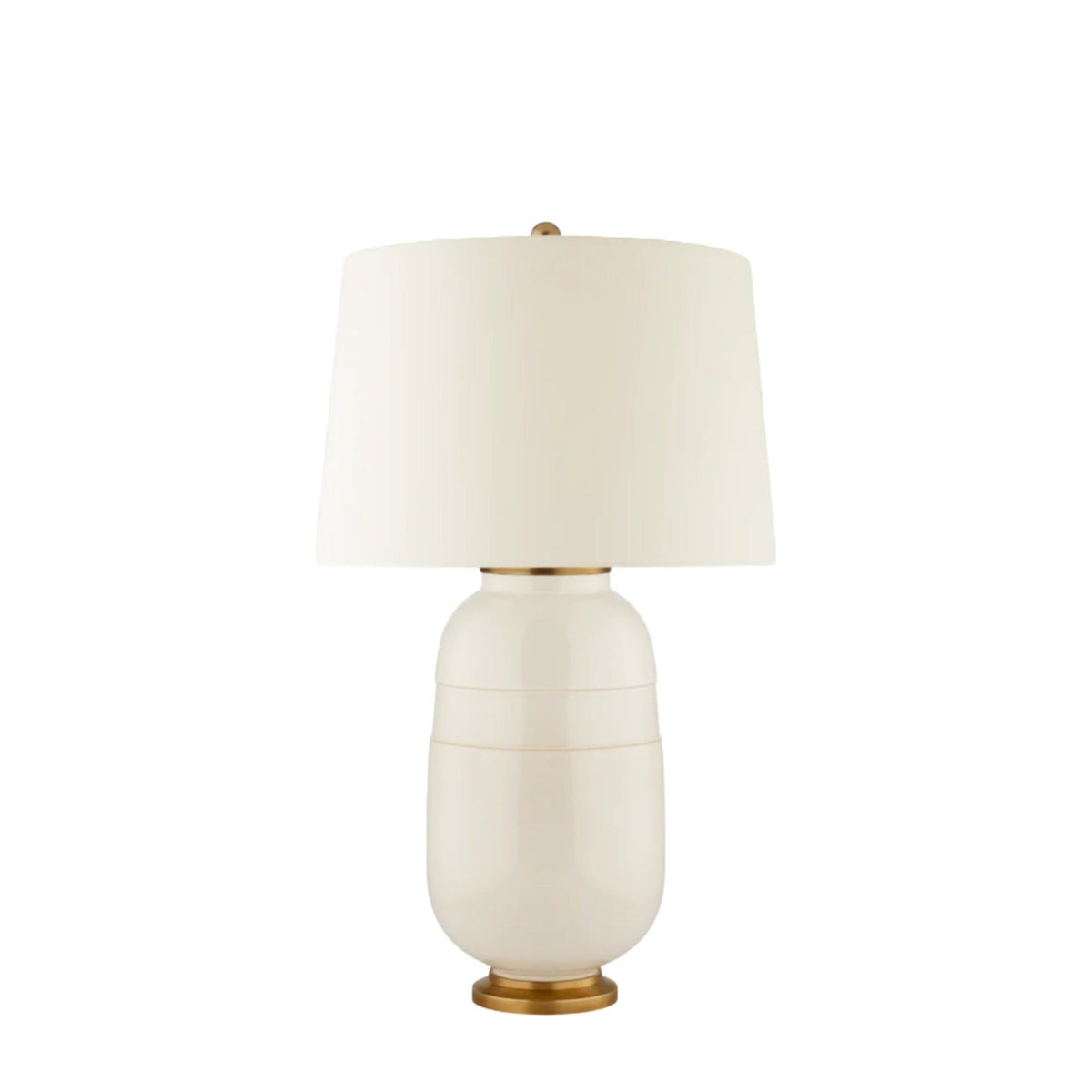 White Newcomb Medium Table Lamp on white