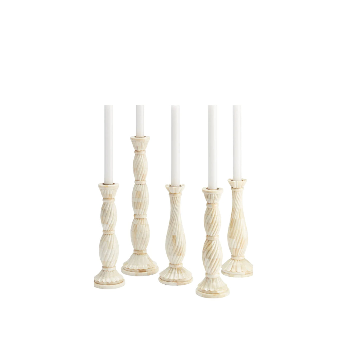 Twisted Inlay Candlestick on a white background