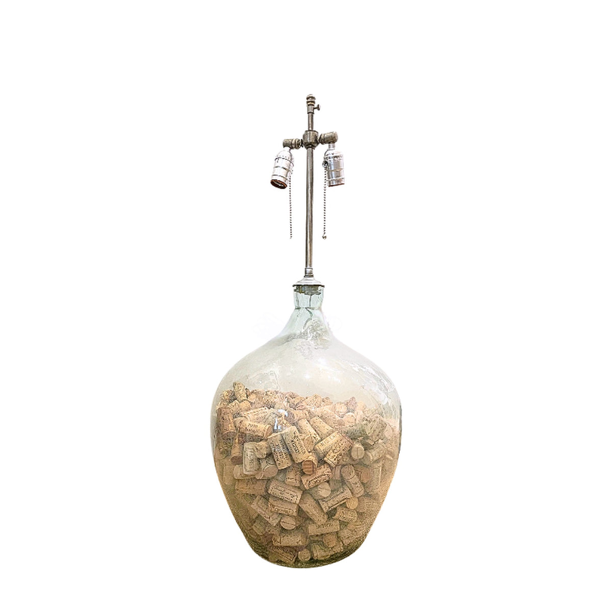 Antique Demijohn Wine Bottle on white
