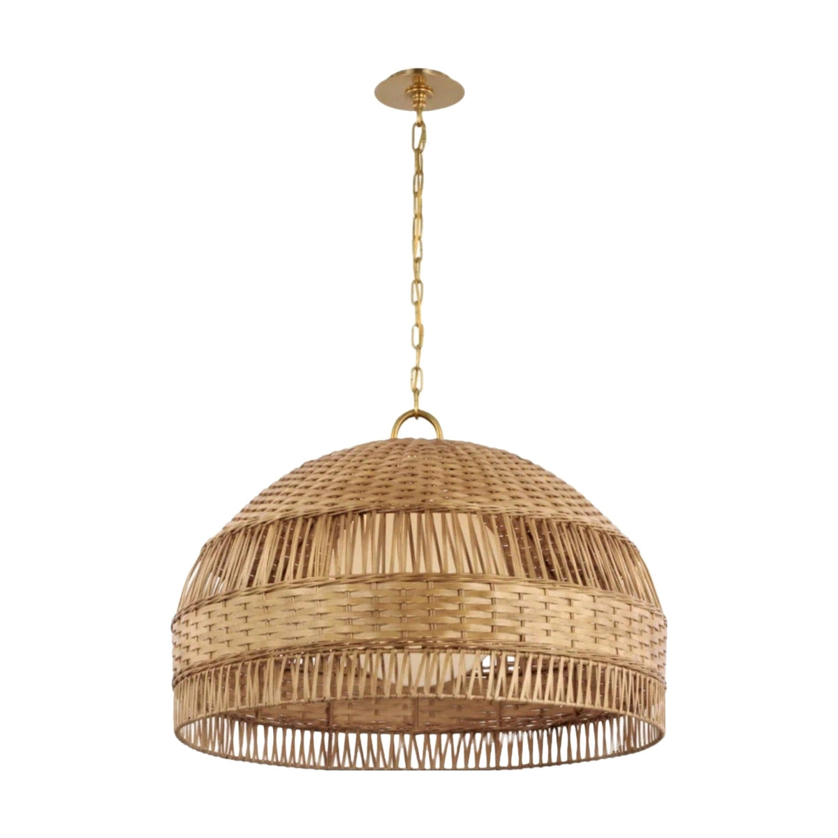 Whit Extra Large Dome Hanging Shade ceiling light on white