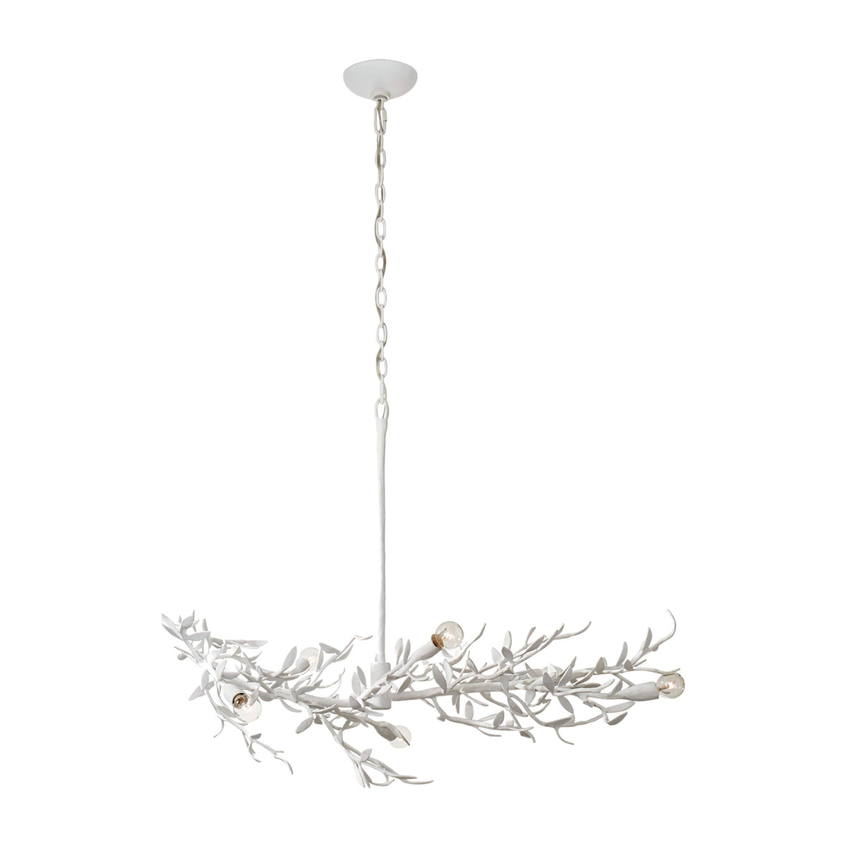 White Leaf Chandelier ceiling light on white