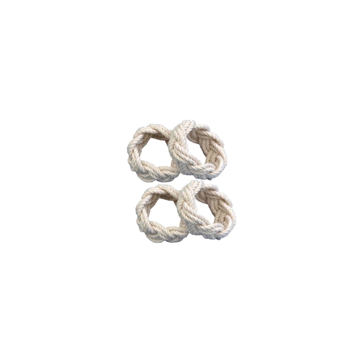 White Nautical Napkin Rings, Set of 4, shown on a white background