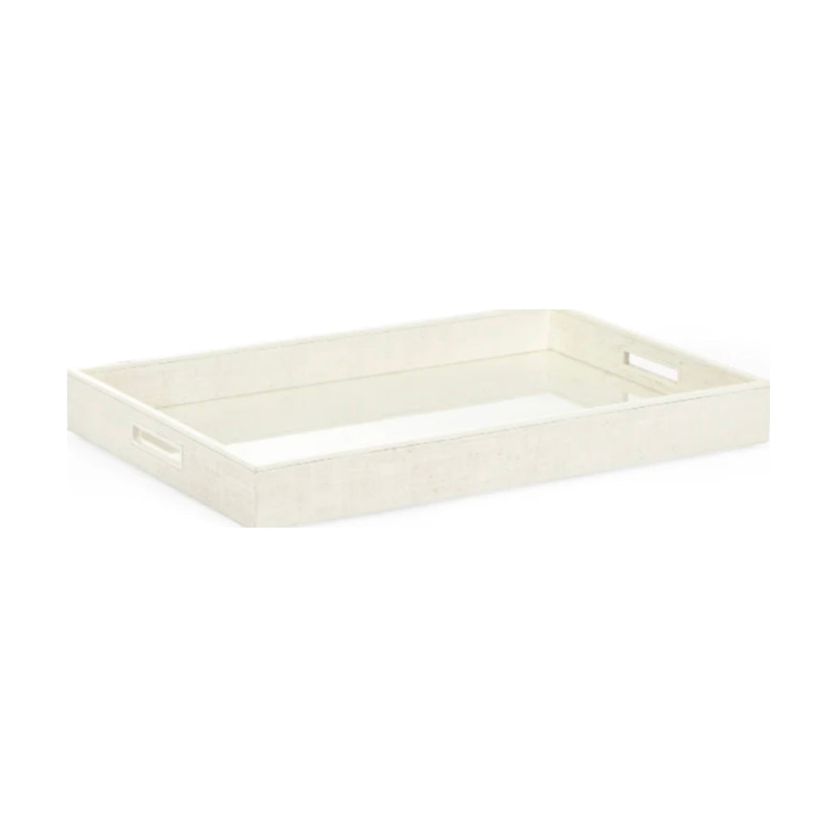 White Raffia Tray on a white background