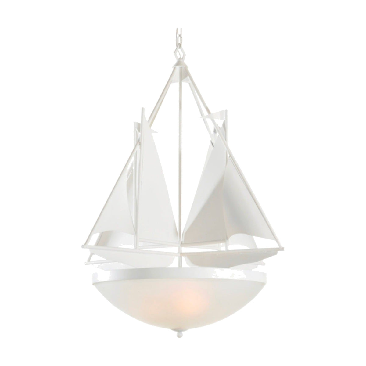 White Regatta Chandelier ceiling light on white