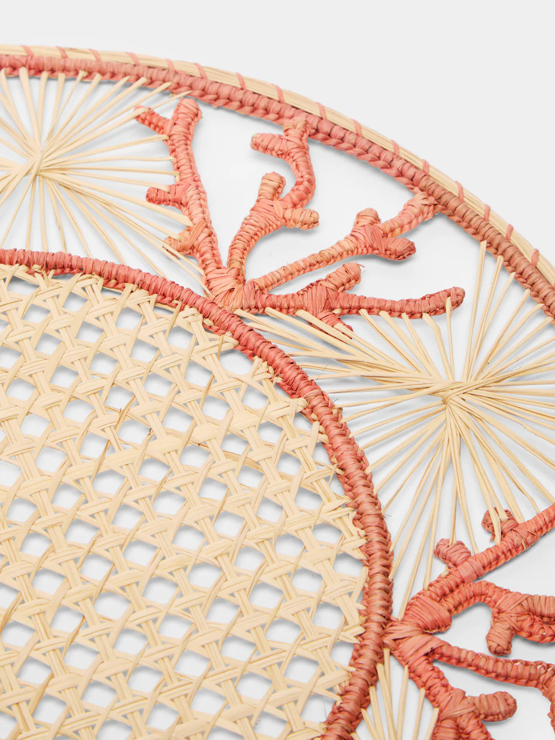 Handwoven Peach Coral Iraca Placemat