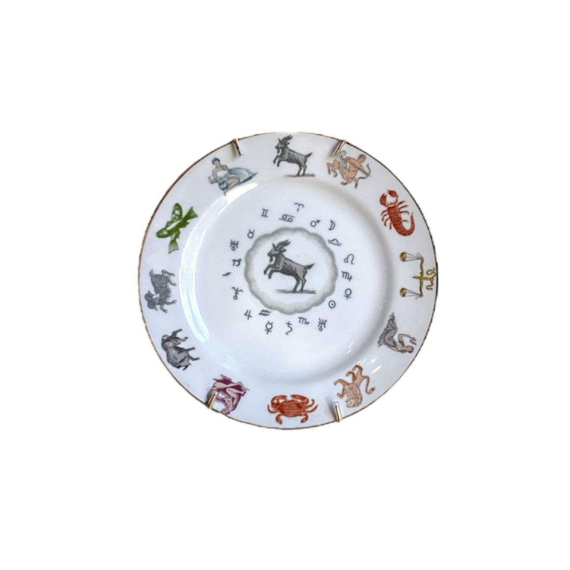 Vintage Capricorn Zodiac Sign Decorative Plates