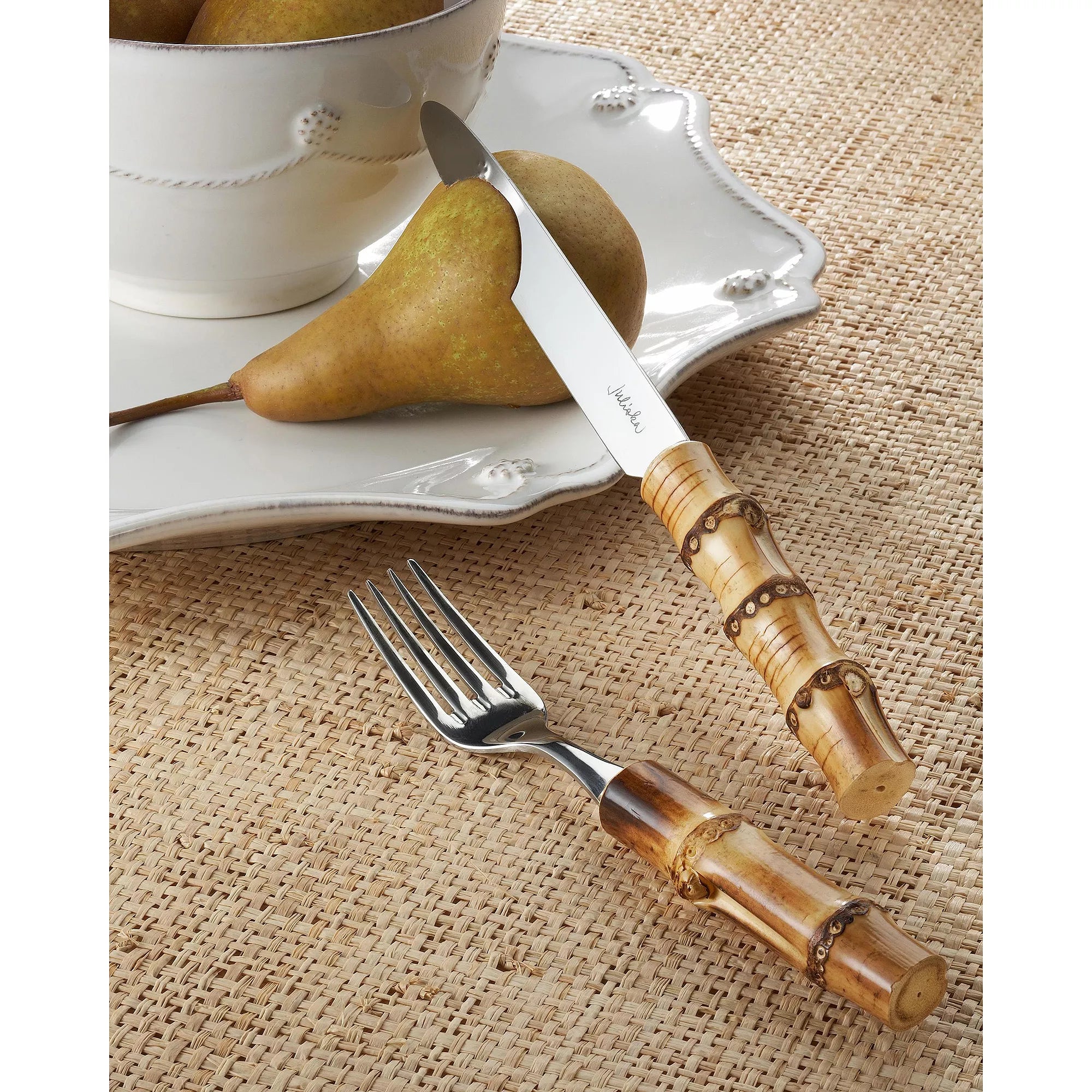 Bamboo Stainless Steel Cutlery 5 Piece Place Setting