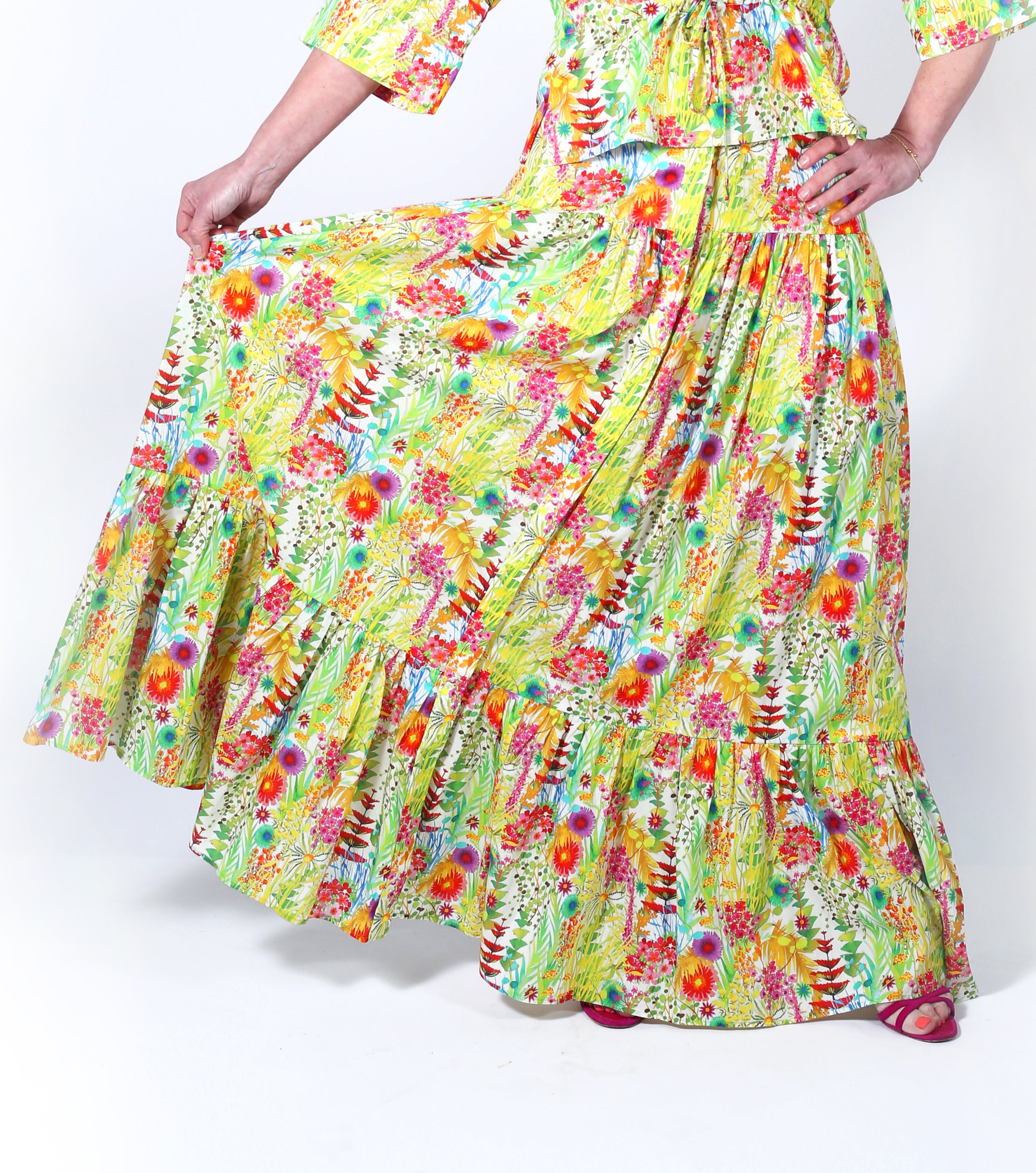 Jackie "Peasant" Skirt in Mixed Liberty Prints