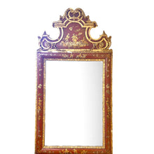 George II Style Large Chinoiserie Chinese Red Decorated Mirror from The Estate of David Easton