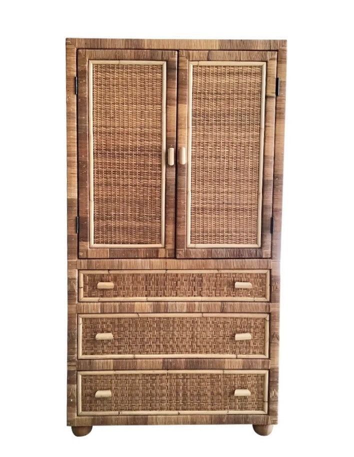 Vintage Bielecky Brothers Rattan "Barmoire"