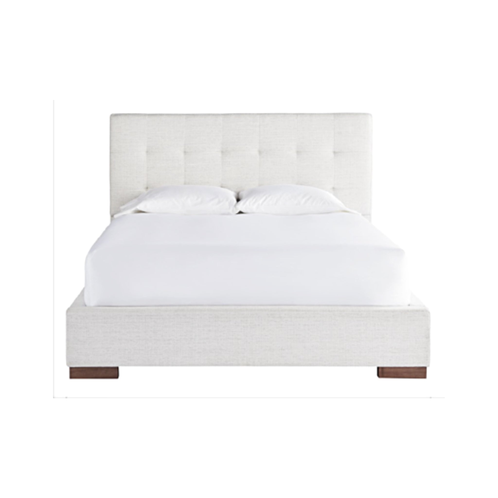 Brantley Ivory Button Tufted Upholstered Platform Bed