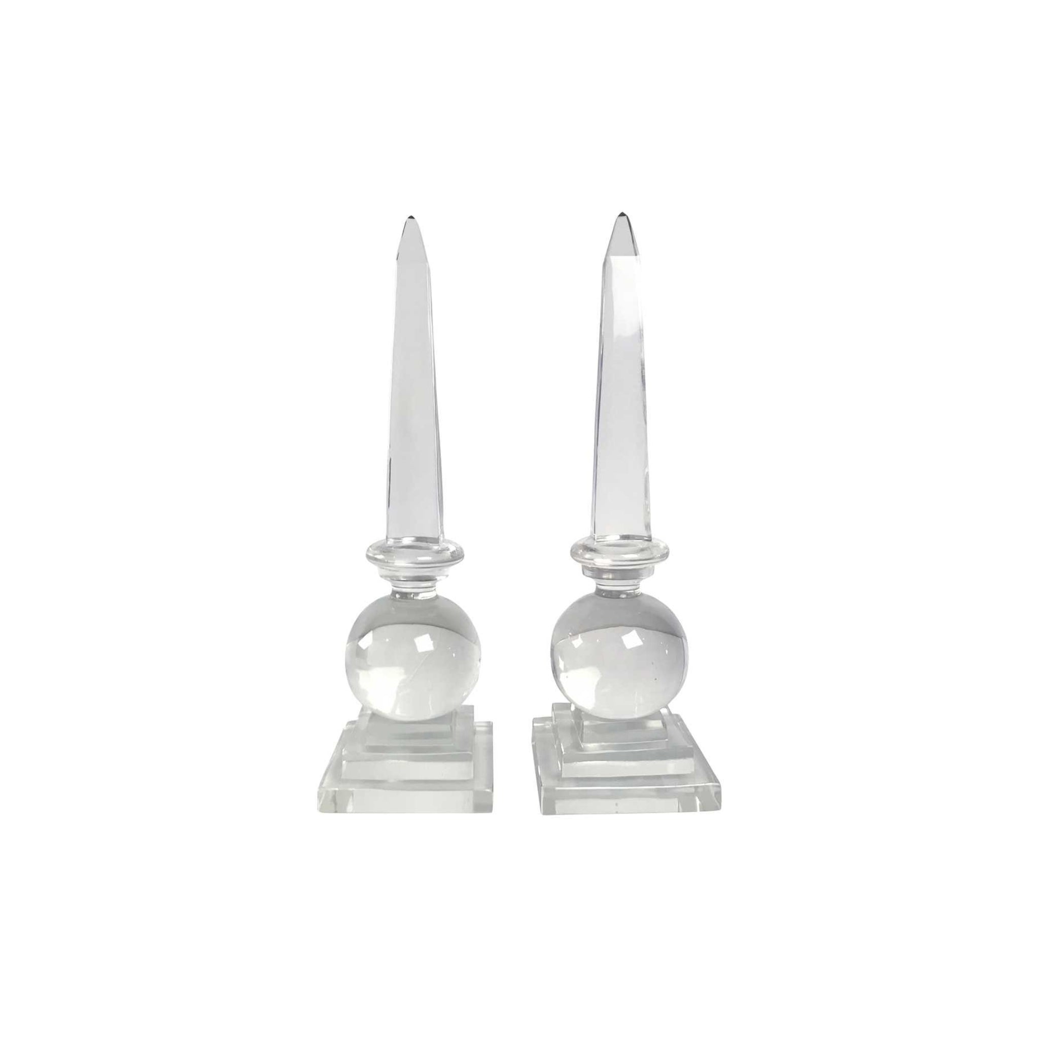 A Pair, Vintage Steuben Crystal Obelisks