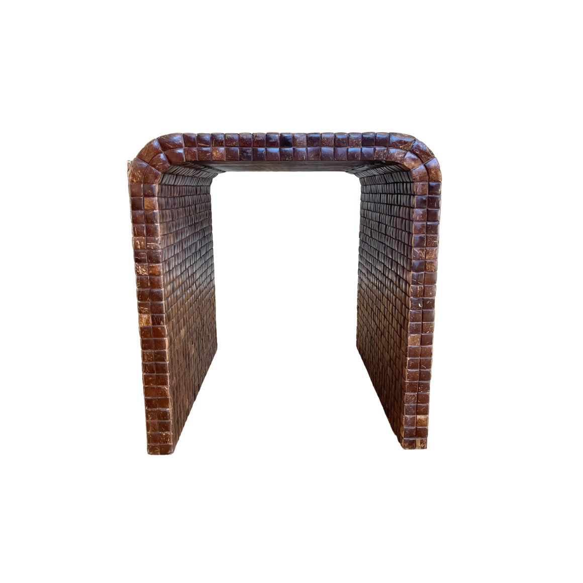 Vintage Tesselated Coconut Husk Side Table