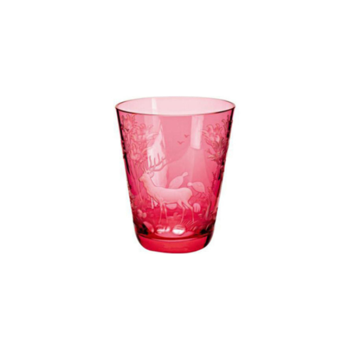 Schliersee Ruby Tumbler - Stag & Partridge Engraving