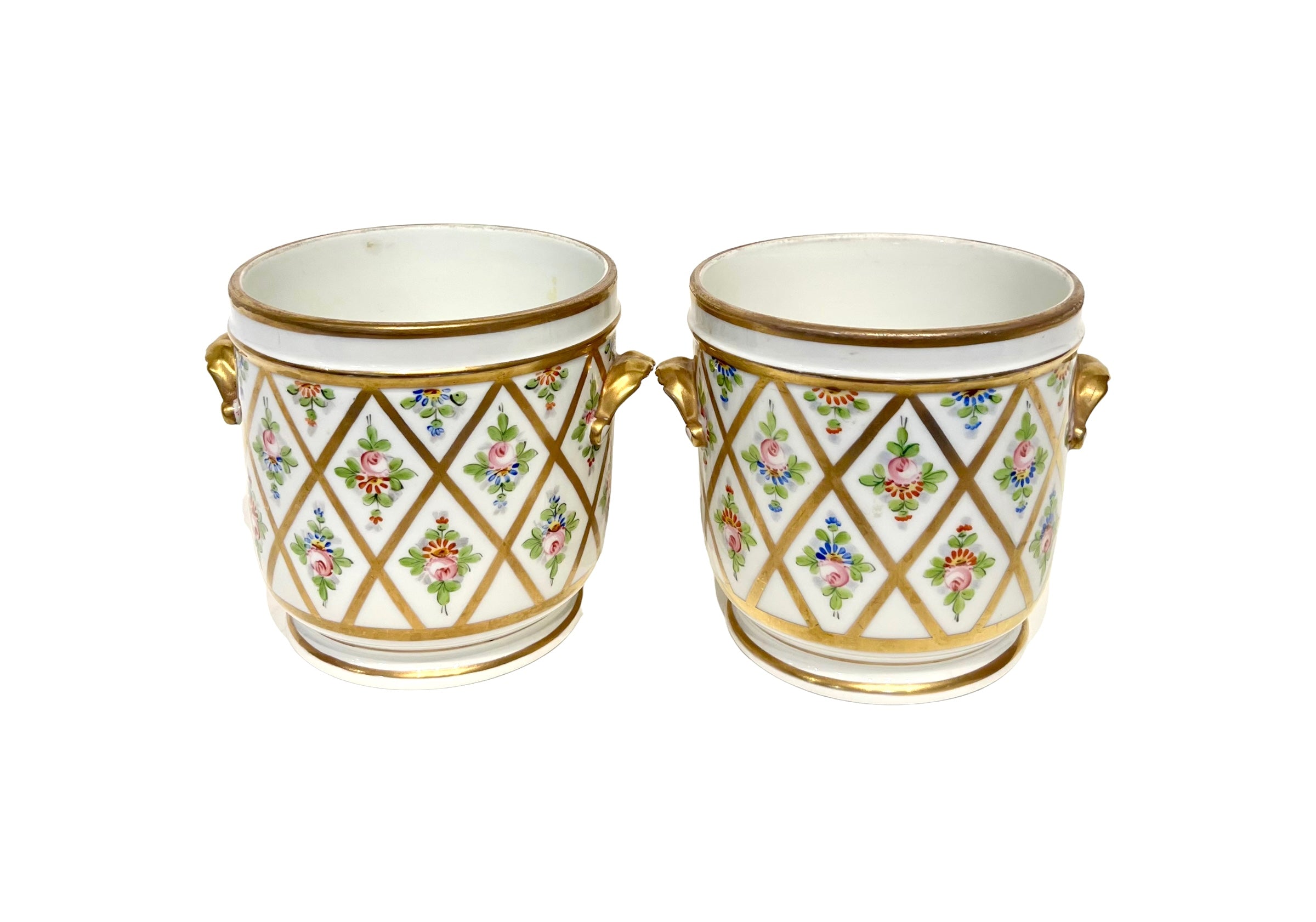 A Pair, Decorative Porcelain Cache Pots