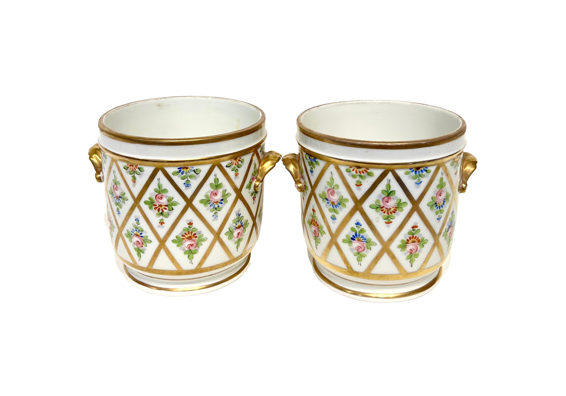 Pair of Decorative Porcelain Cache Pots