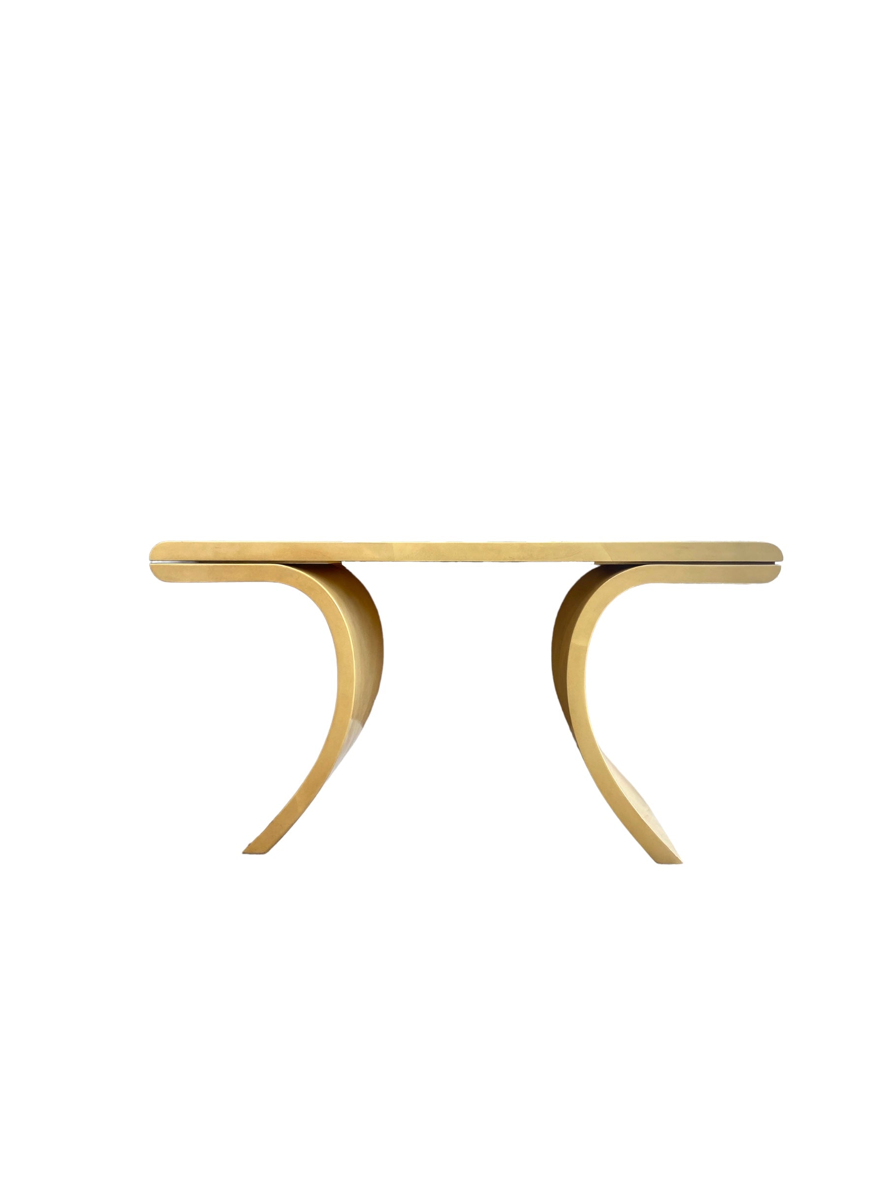 Mid Century Modern Lacquered Goat Skin Console Table
