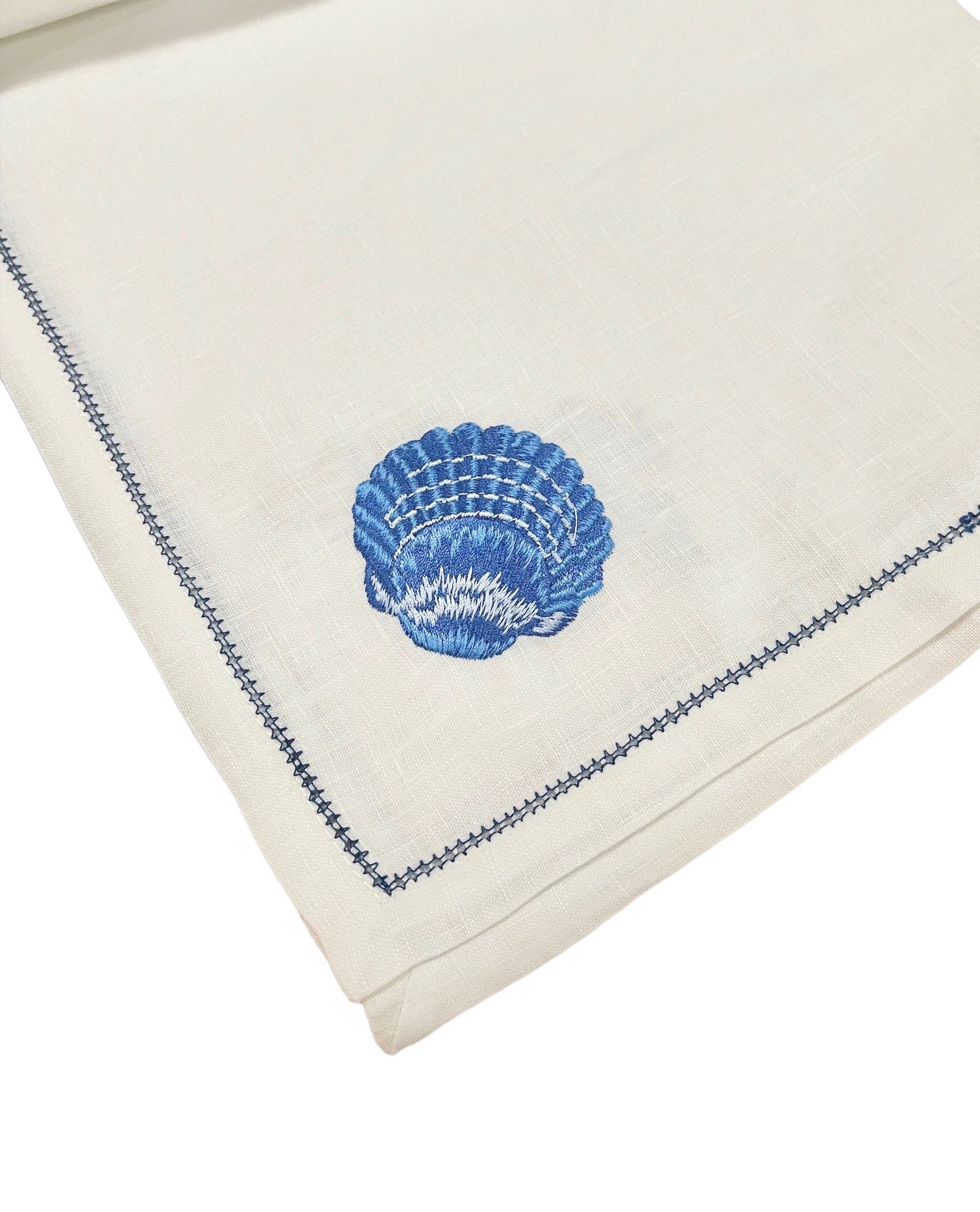 Hand Embroidered Linen Marine Life Placemats, Set of 4