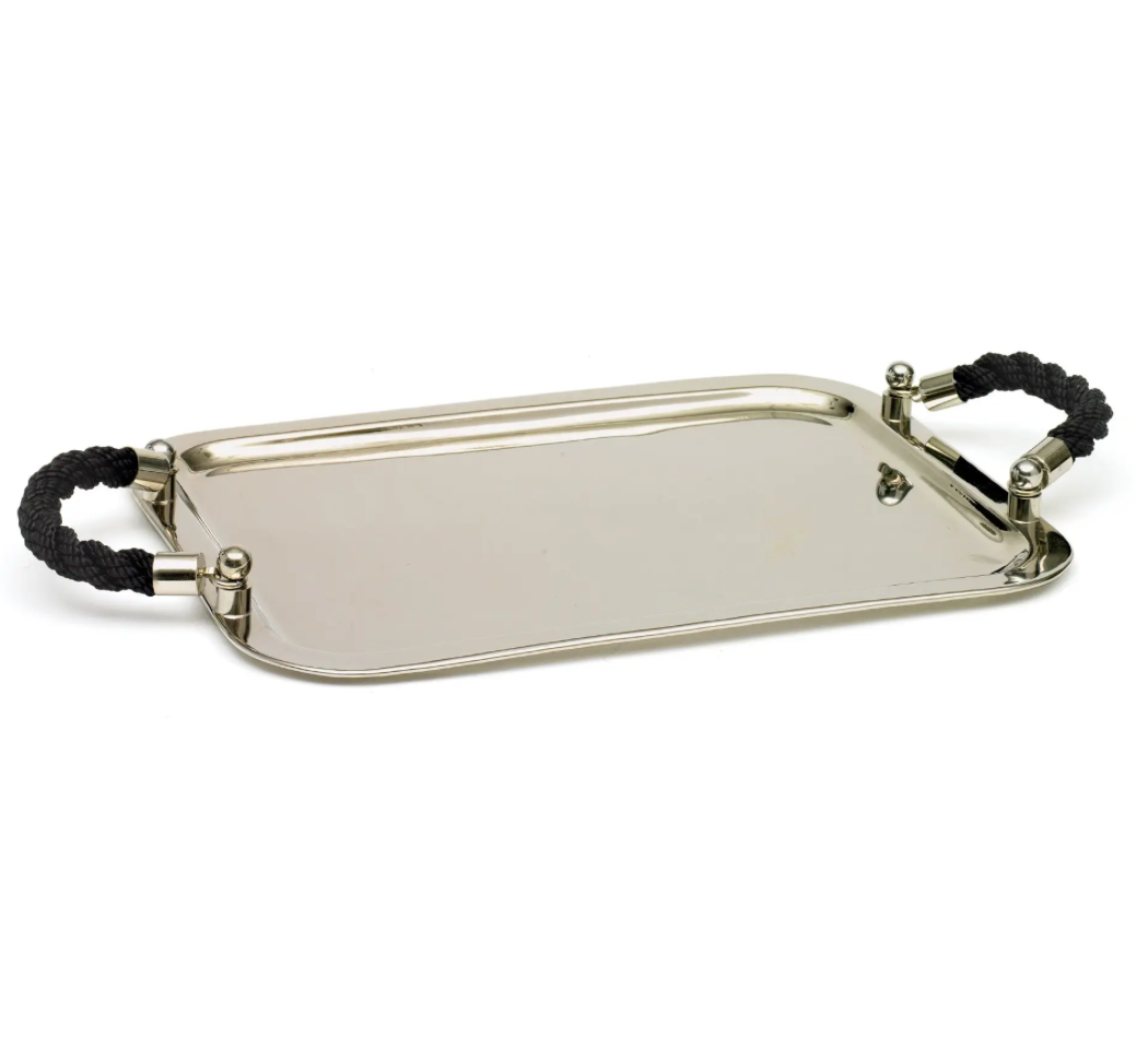 Nautical Black Rope Handle Tray