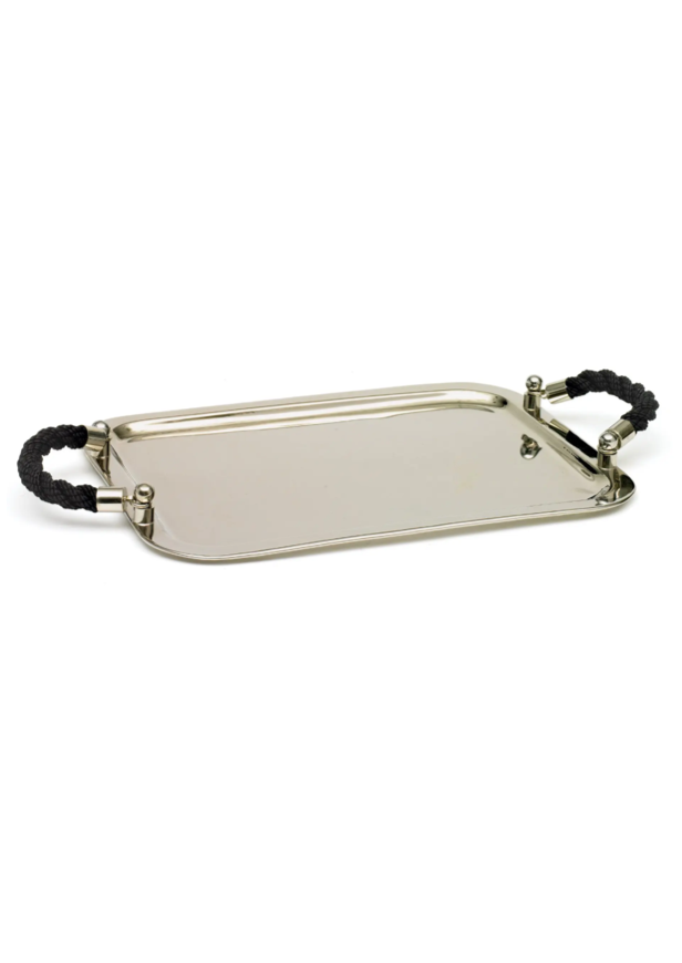 Nautical Black Rope Handle Tray