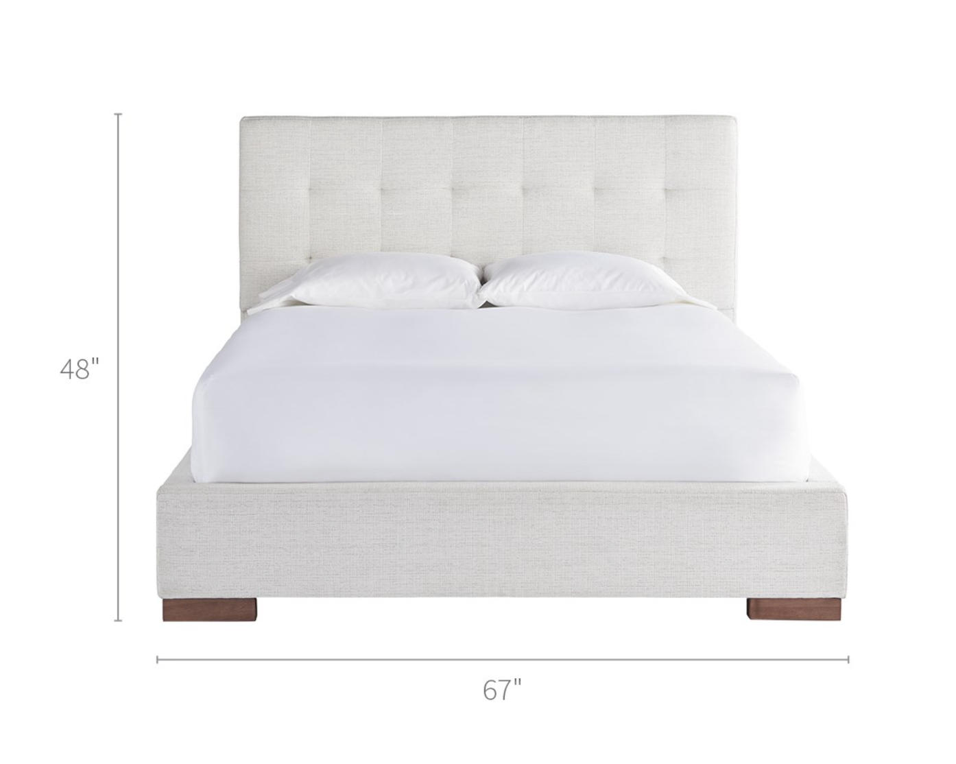 Brantley Ivory Button Tufted Upholstered Platform Bed