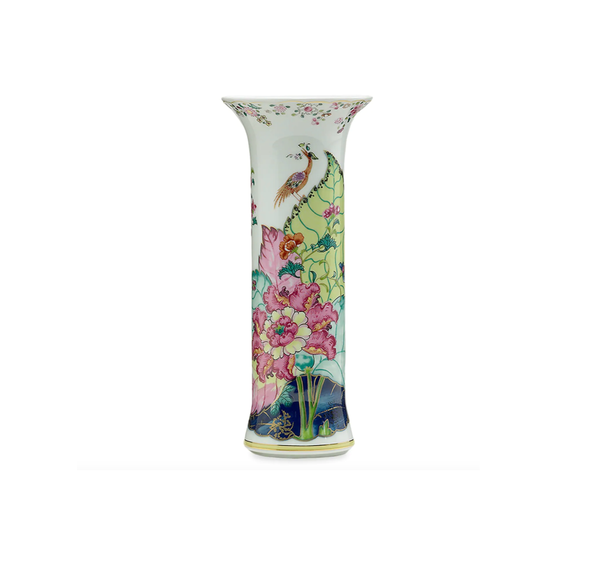 Mottahedeh Tobacco Leaf Porcelain Trumpset Vase