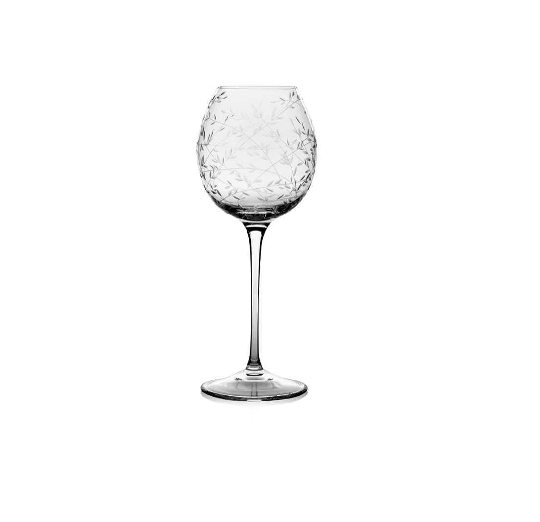 Bohemian Crystal Wine Goblet in Folium