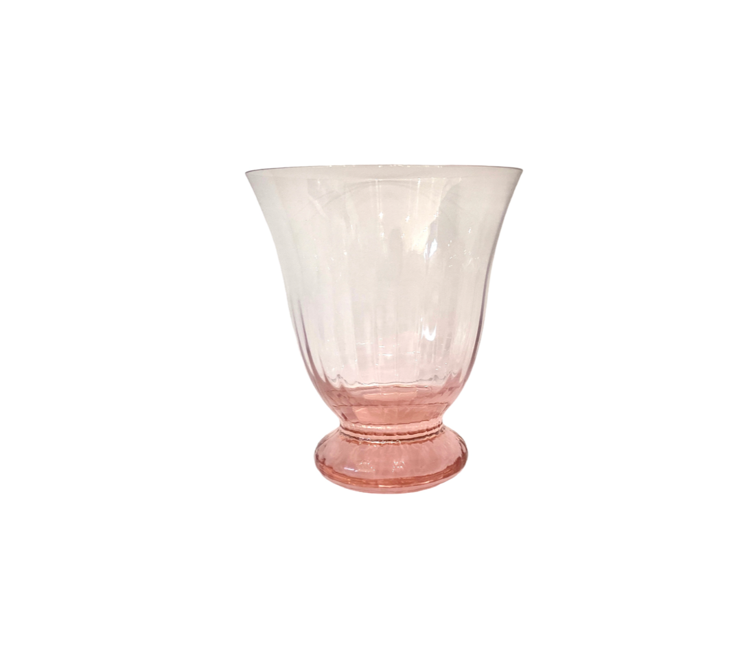 Vintage Pale Pink Crystal French Fluted Glass