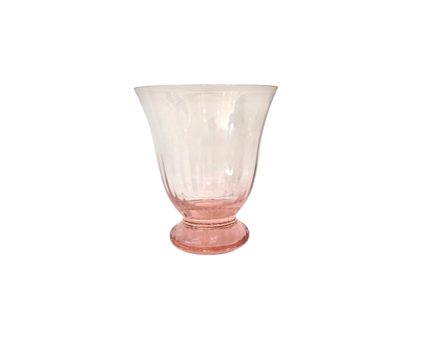 Vintage Pale Pink Crystal French Fluted Glass