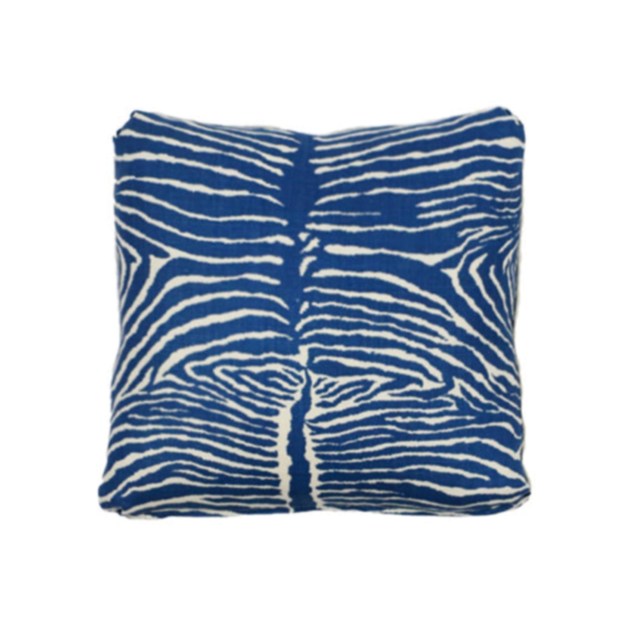 22" Blue Brunschwig & Fils Le Zebre Pillow