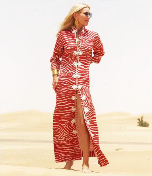 Marella Hostess Caftan in Le Zebre - Danielle D Rollins 